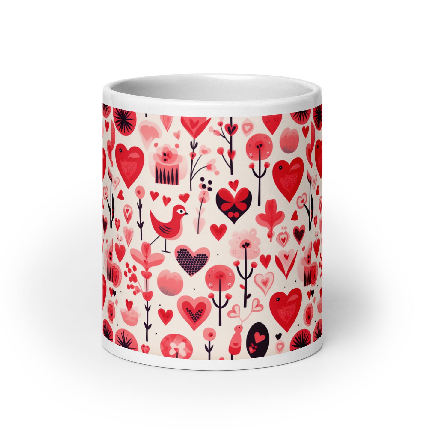 Amora Folk ceramic coffee mug - 20 oz - front view