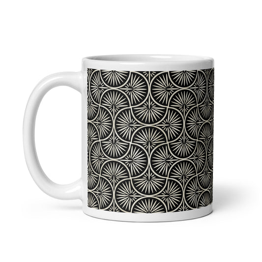 Axiom Spoke ceramic coffee mug - 11 oz - handle on left