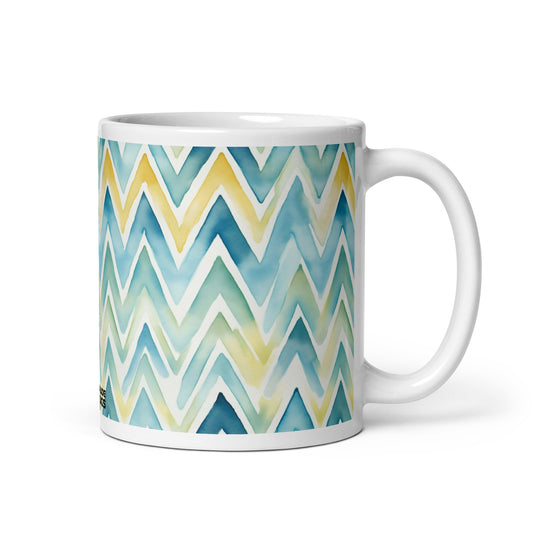 Bargello — Horizon ceramic coffee mug - 11oz - handle on right