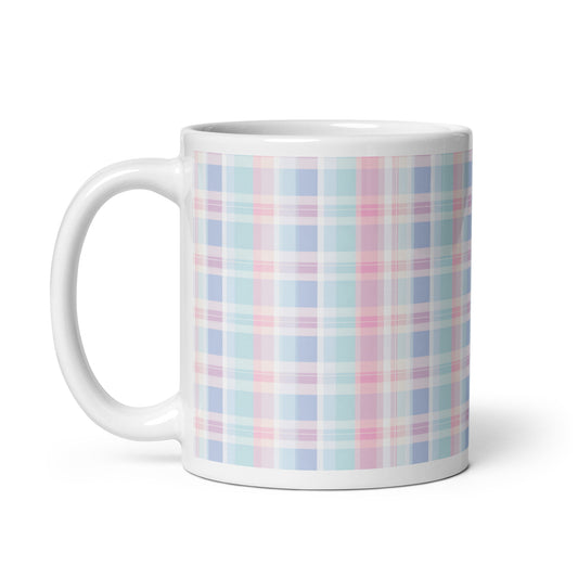 Criss + Cross - Larkspur ceramic coffee mug - 11 oz - handle on left