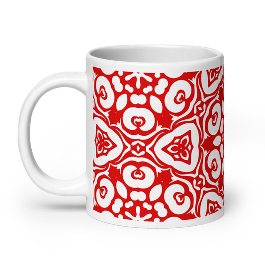 InkFlow Chalice ceramic coffee mug - 11 oz - handle on left