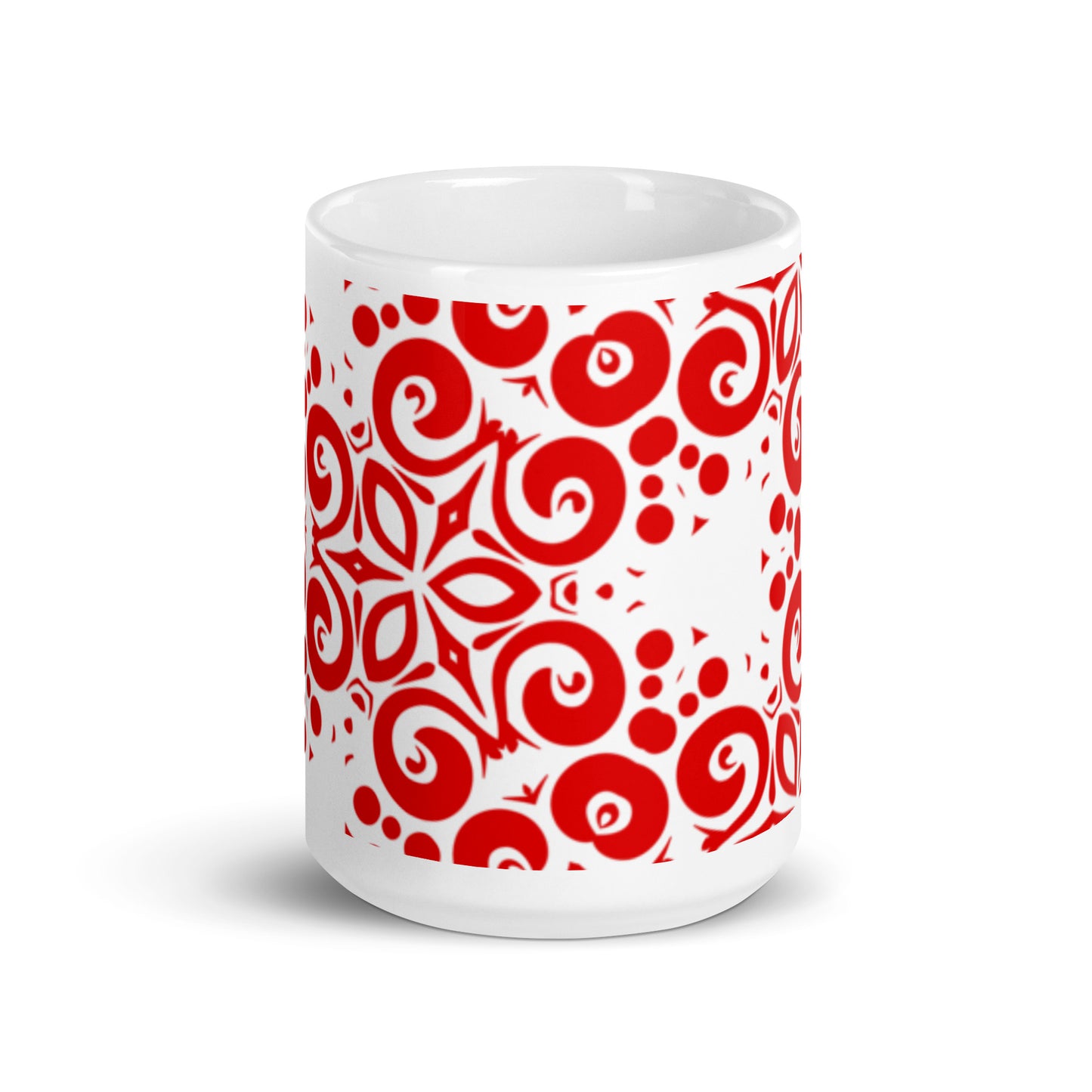 InkFlow Lotus ceramic coffee mug - 20 oz - front view