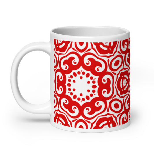InkFlow Orbit ceramic coffee mug - 11 oz - handle on left