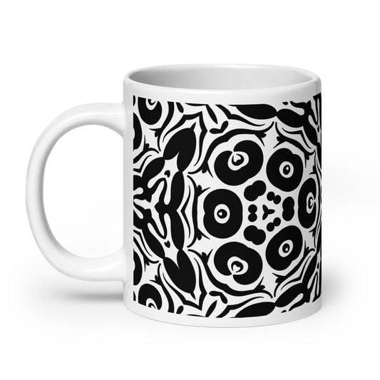 InkFlow Petal ceramic coffee mug - 11 oz - handle on left