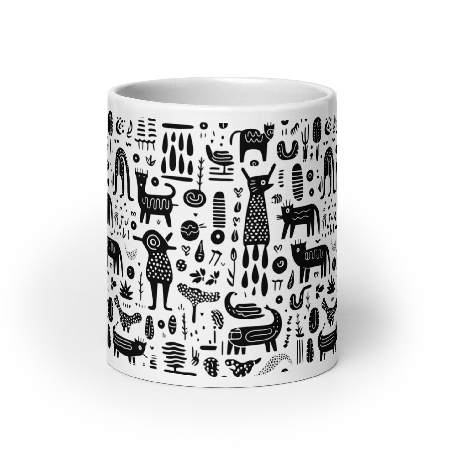 Inkstone Bestiary ceramic coffee mug - 20 oz - front view