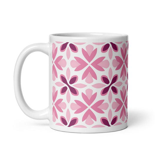 Riviera — Rosé ceramic coffee mug - 11oz - handle on left