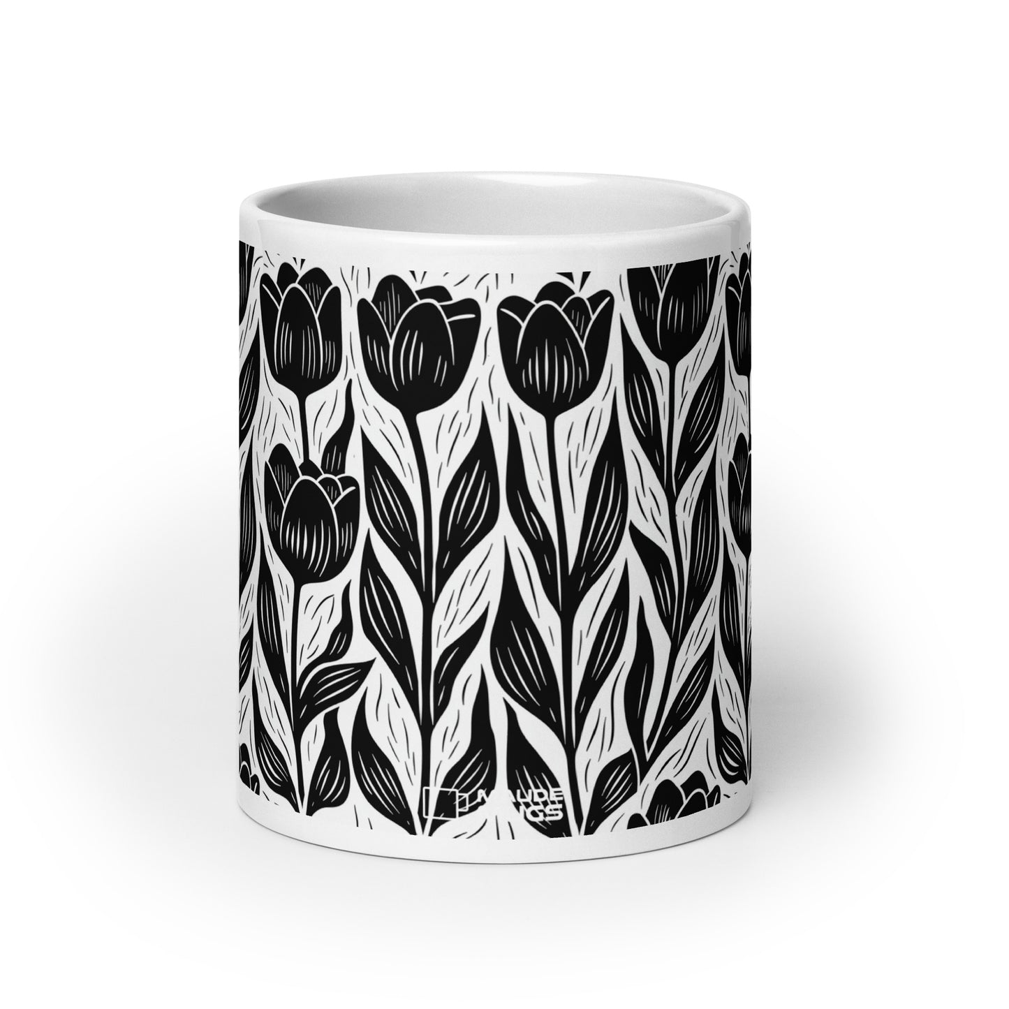 Tulipa — Ink ceramic coffee mug - 20oz - front view