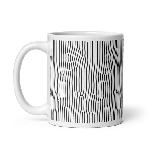 Turing Reed ceramic coffee mug - 11 oz - handle on left