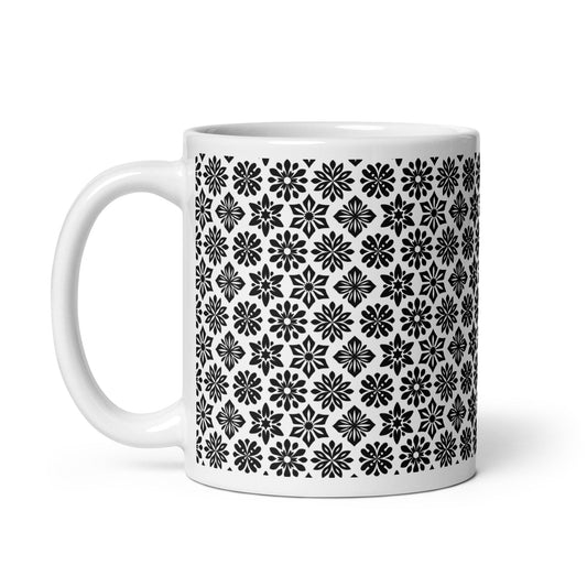 Woodcut — Frost ceramic coffee mug - 11oz - handle on left