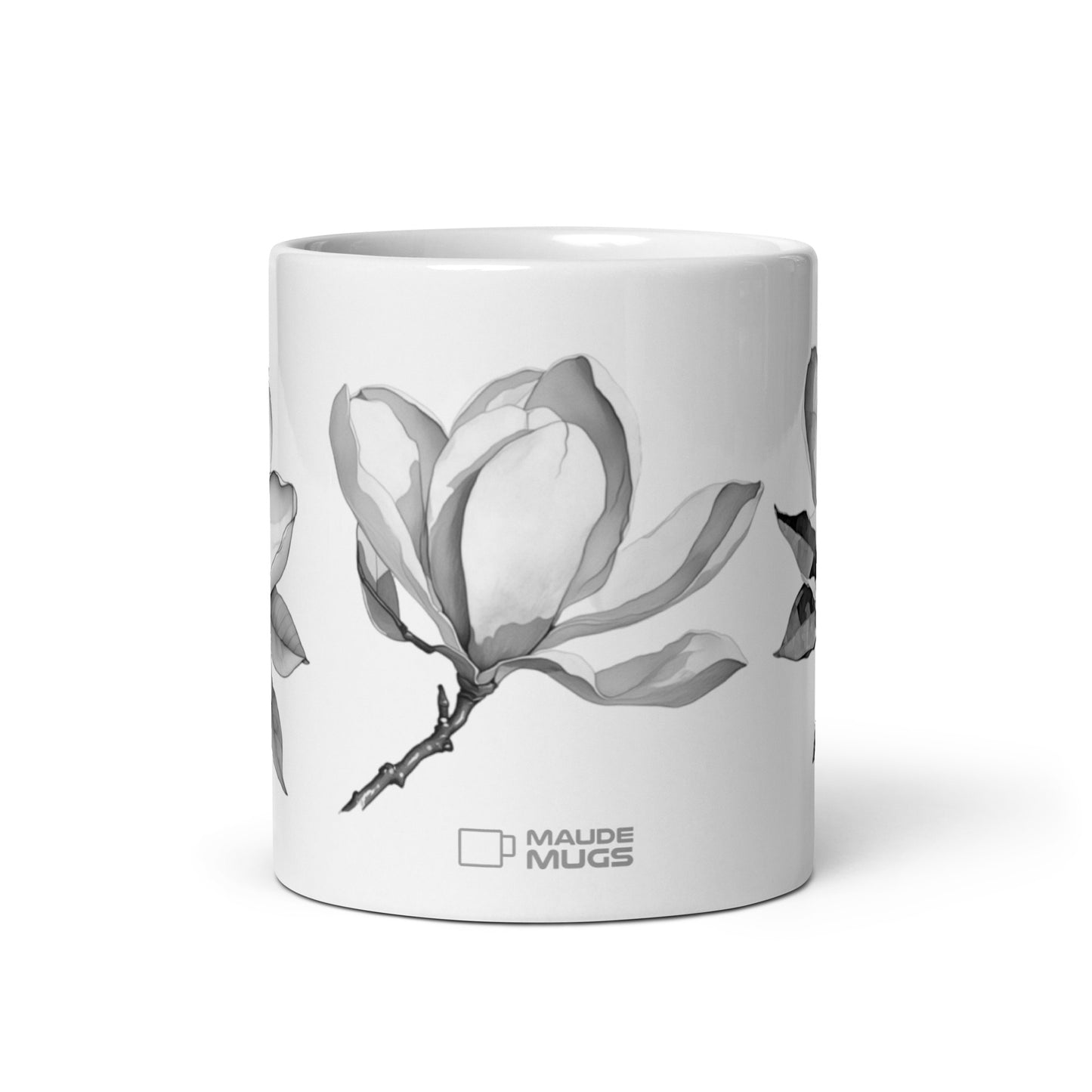 Alabaster ceramic coffee mug - 11oz - front view