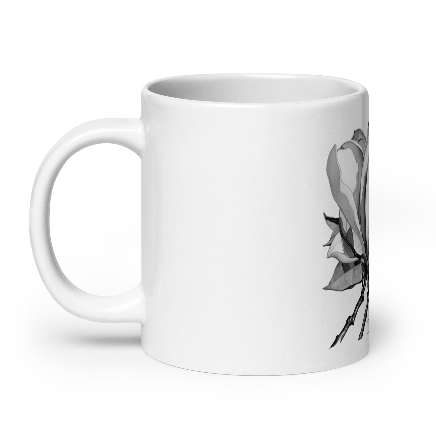 Alabaster ceramic coffee mug - 20oz - handle on left