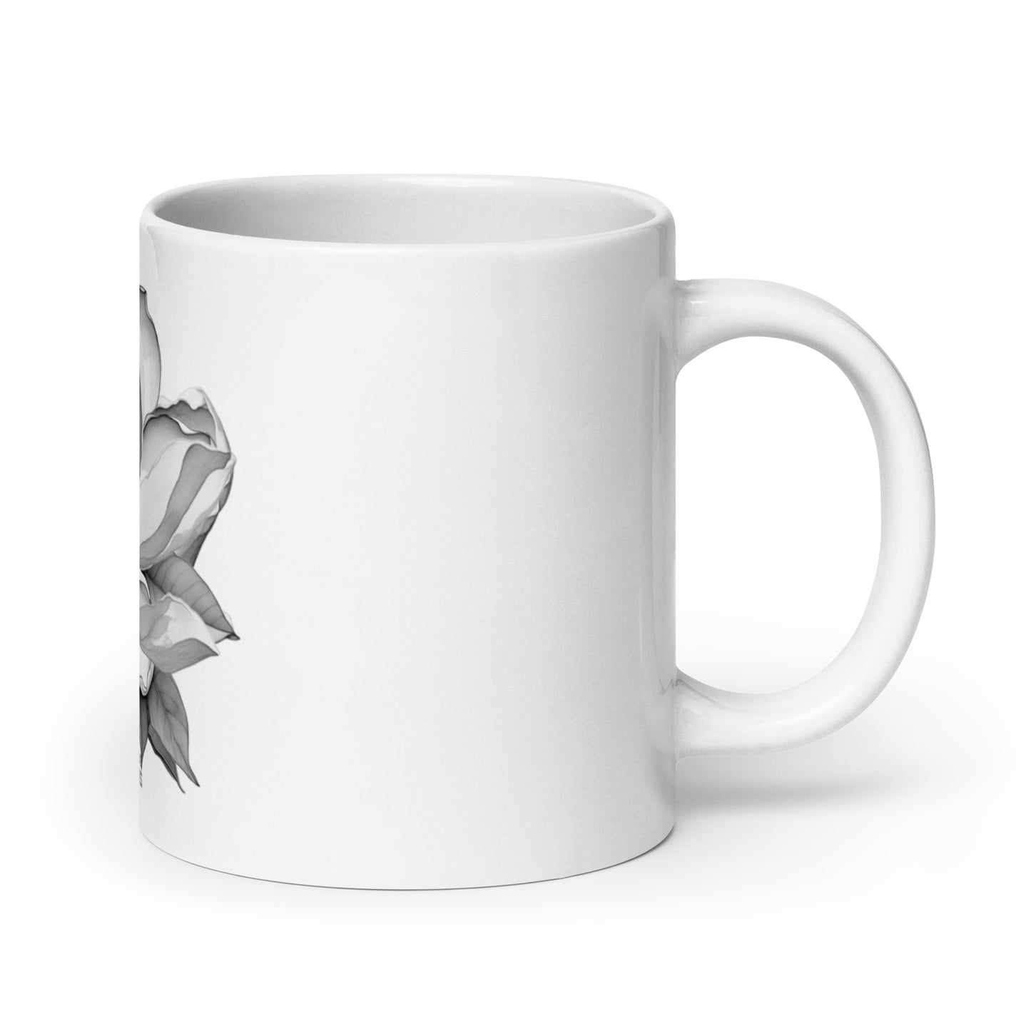 Alabaster ceramic coffee mug - 20oz - handle on right