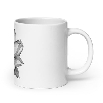 Alabaster ceramic coffee mug - 20oz - handle on right