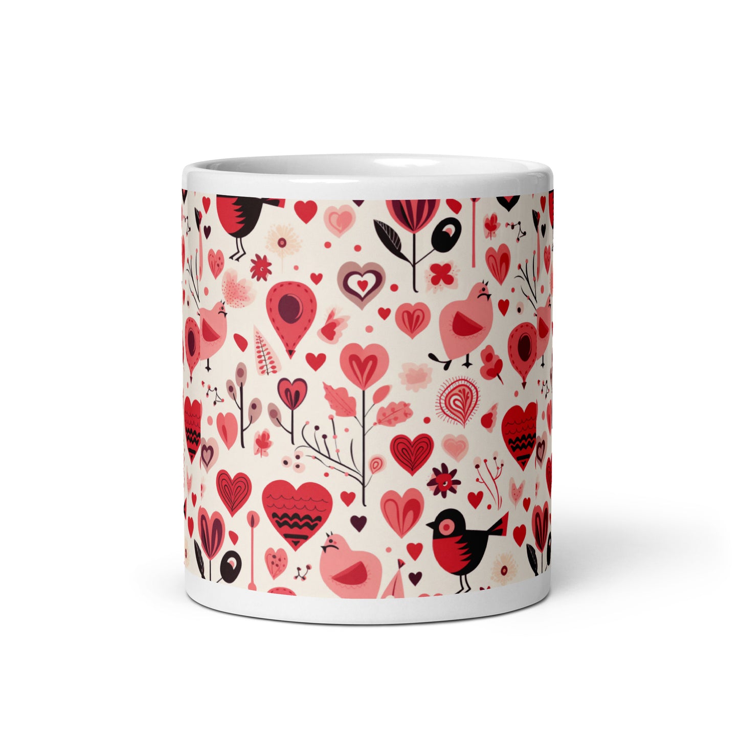Amora Bough ceramic coffee mug - 11 oz - front view