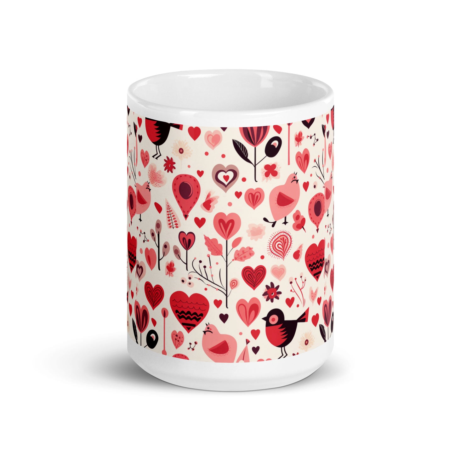 Amora Bough ceramic coffee mug - 15 oz - front view
