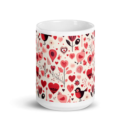 Amora Bough ceramic coffee mug - 15 oz - front view