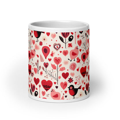 Amora Bough ceramic coffee mug - 20 oz - front view