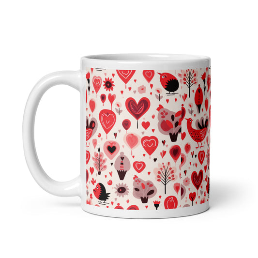 Amora Hedgerow ceramic coffee mug - 11 oz - handle on left