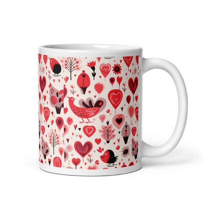 Amora Hedgerow ceramic coffee mug - 11 oz - handle on right