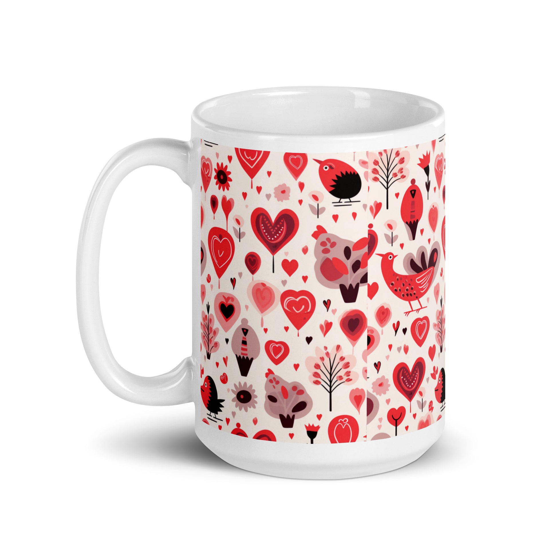 Amora Hedgerow ceramic coffee mug - 15 oz - handle on left