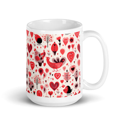 Amora Hedgerow ceramic coffee mug - 15 oz - handle on right