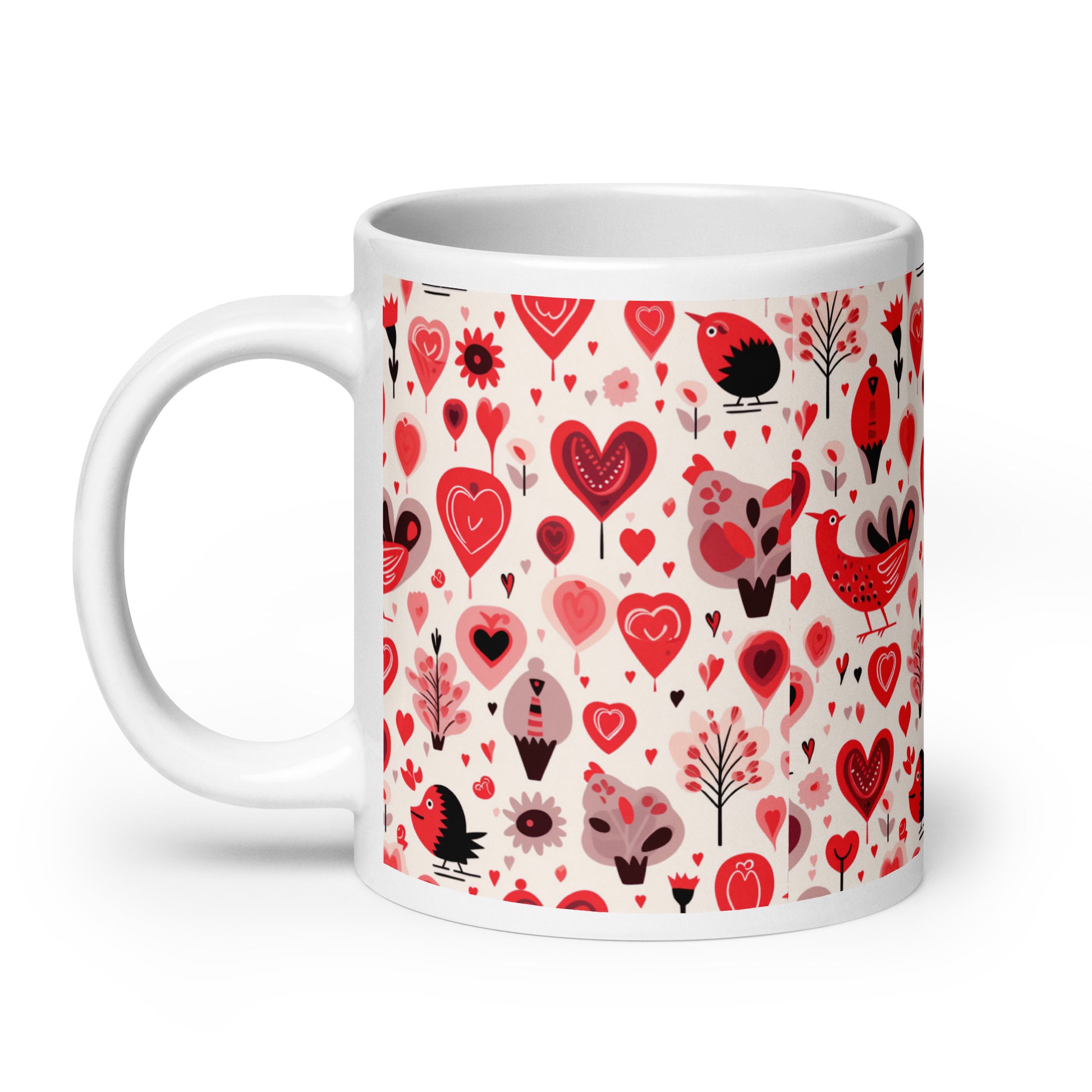 Amora Hedgerow ceramic coffee mug - 20 oz - handle on left