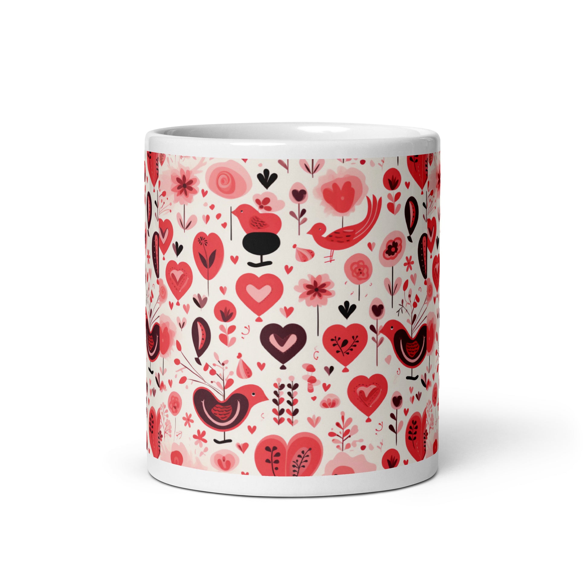 Amora in Garnet ceramic coffee mug - 11 oz - front view