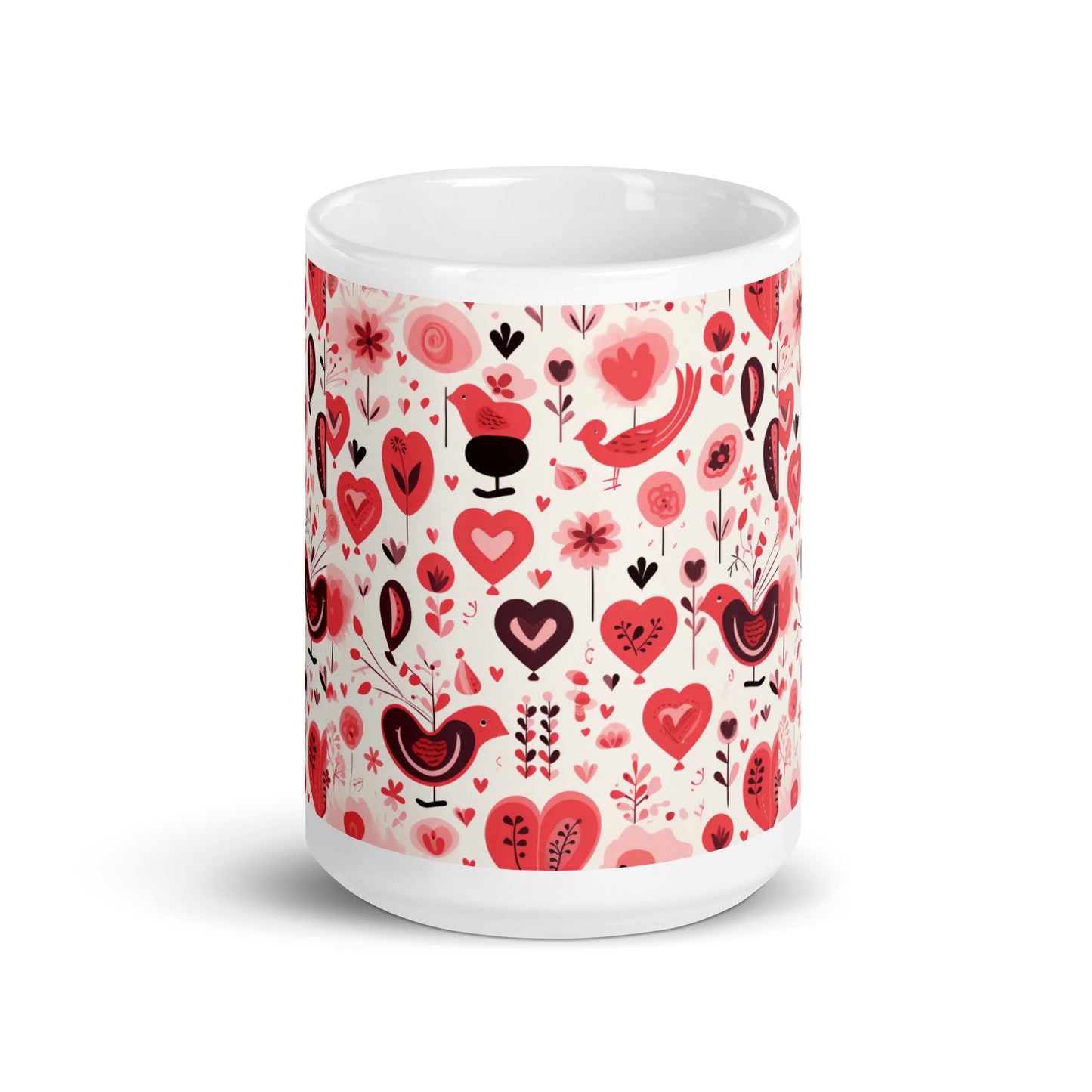 Amora in Garnet ceramic coffee mug - 15 oz - front view