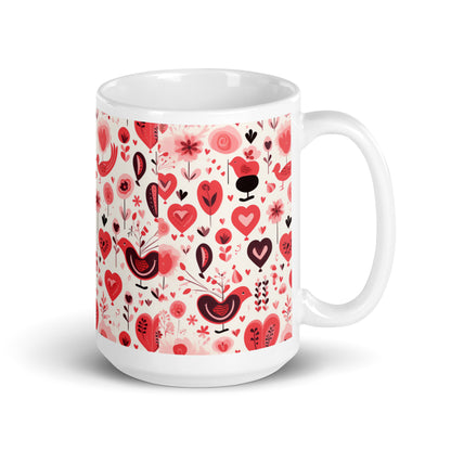 Amora in Garnet ceramic coffee mug - 15 oz - handle on right