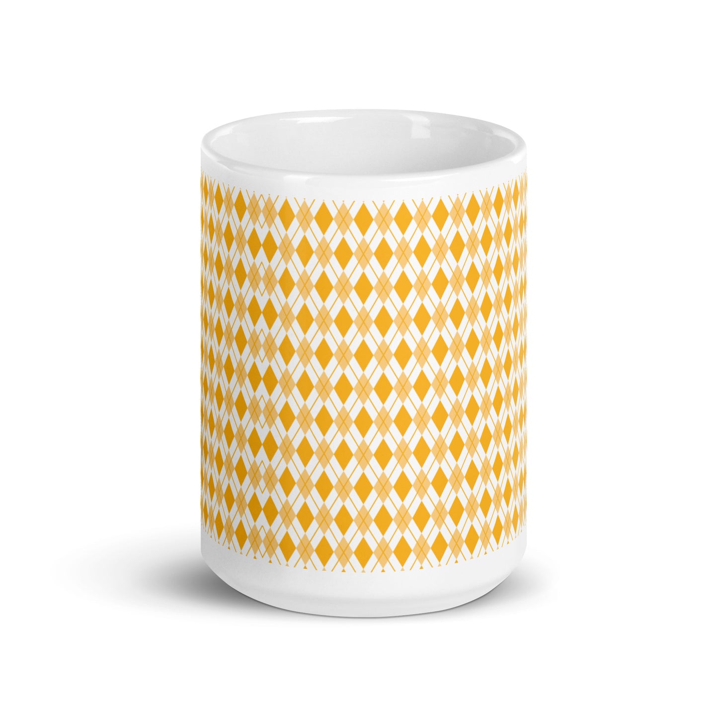 Argyle — Amber ceramic coffee mug - 15oz - front