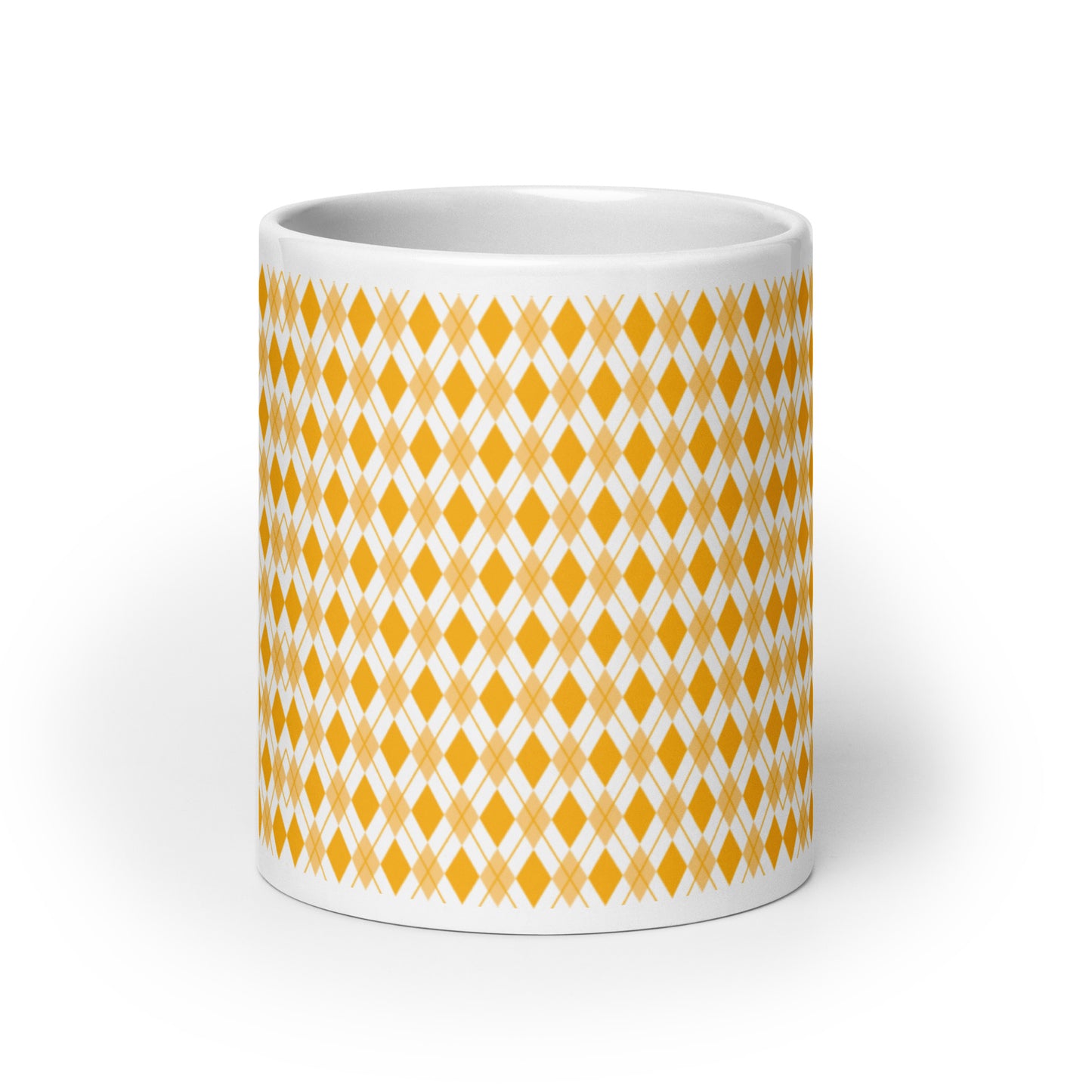 Argyle — Amber ceramic coffee mug - 20oz - front
