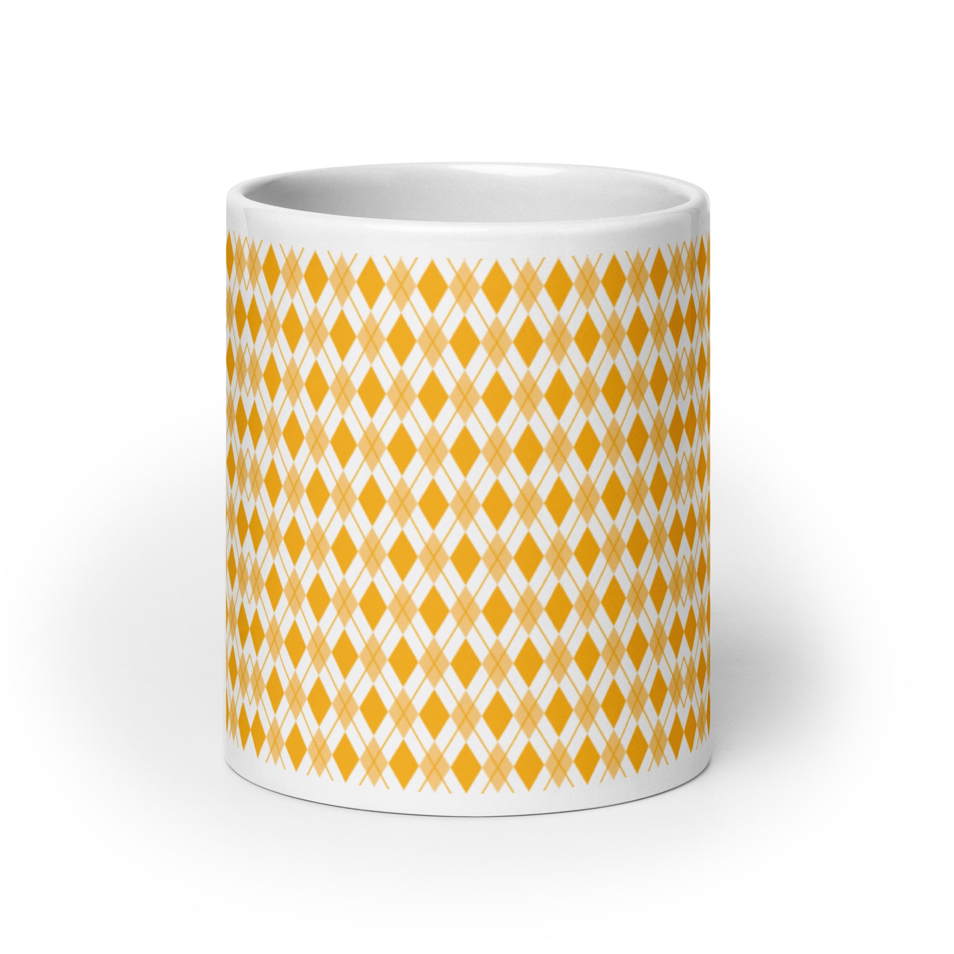 Argyle — Amber ceramic coffee mug - 20oz - front