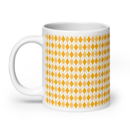 Argyle — Amber ceramic coffee mug - 20oz - handle left