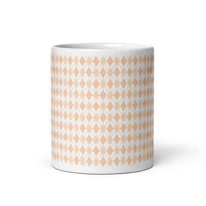 Argyle — Blush ceramic coffee mug - 11oz - front