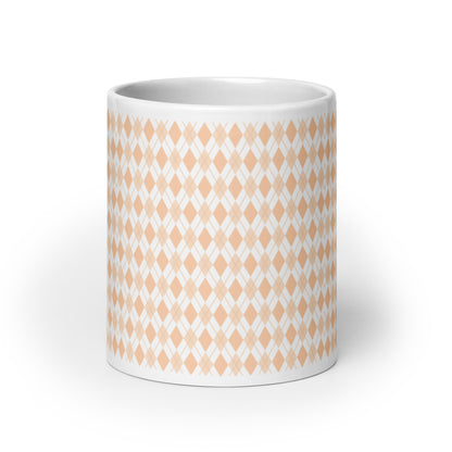 Argyle — Blush ceramic coffee mug - 20oz - front