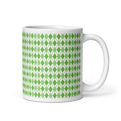 Argyle — Clover ceramic coffee mug - 11oz - handle right