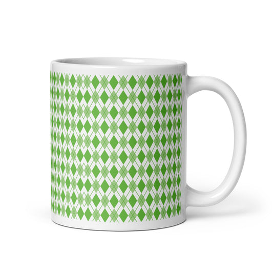 Argyle — Clover ceramic coffee mug - 11oz - handle right