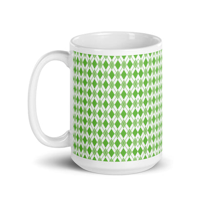 Argyle — Clover ceramic coffee mug - 15oz - handle left