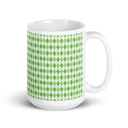 Argyle — Clover ceramic coffee mug - 15oz - handle right
