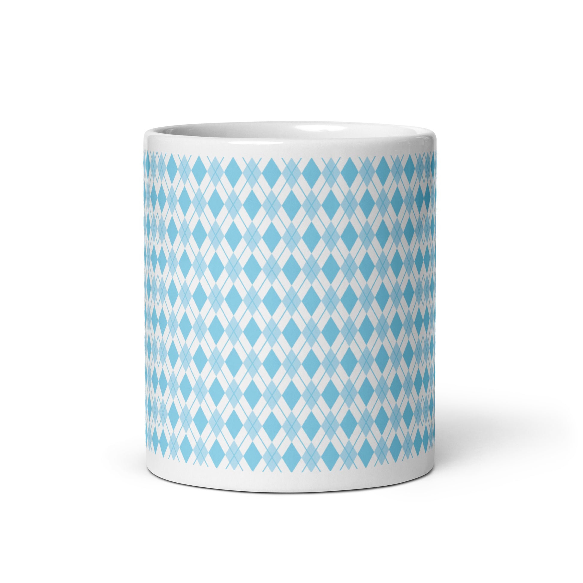 Argyle — Cobalt ceramic coffee mug - 11oz - front