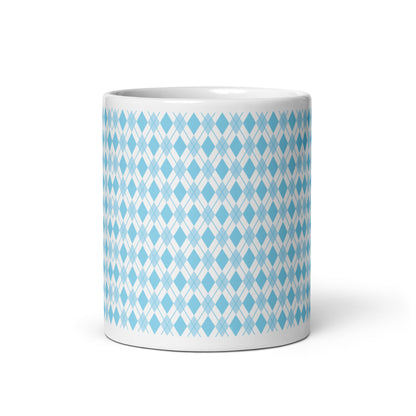 Argyle — Cobalt ceramic coffee mug - 11oz - front