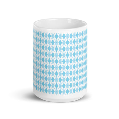 Argyle — Cobalt ceramic coffee mug - 15oz - front