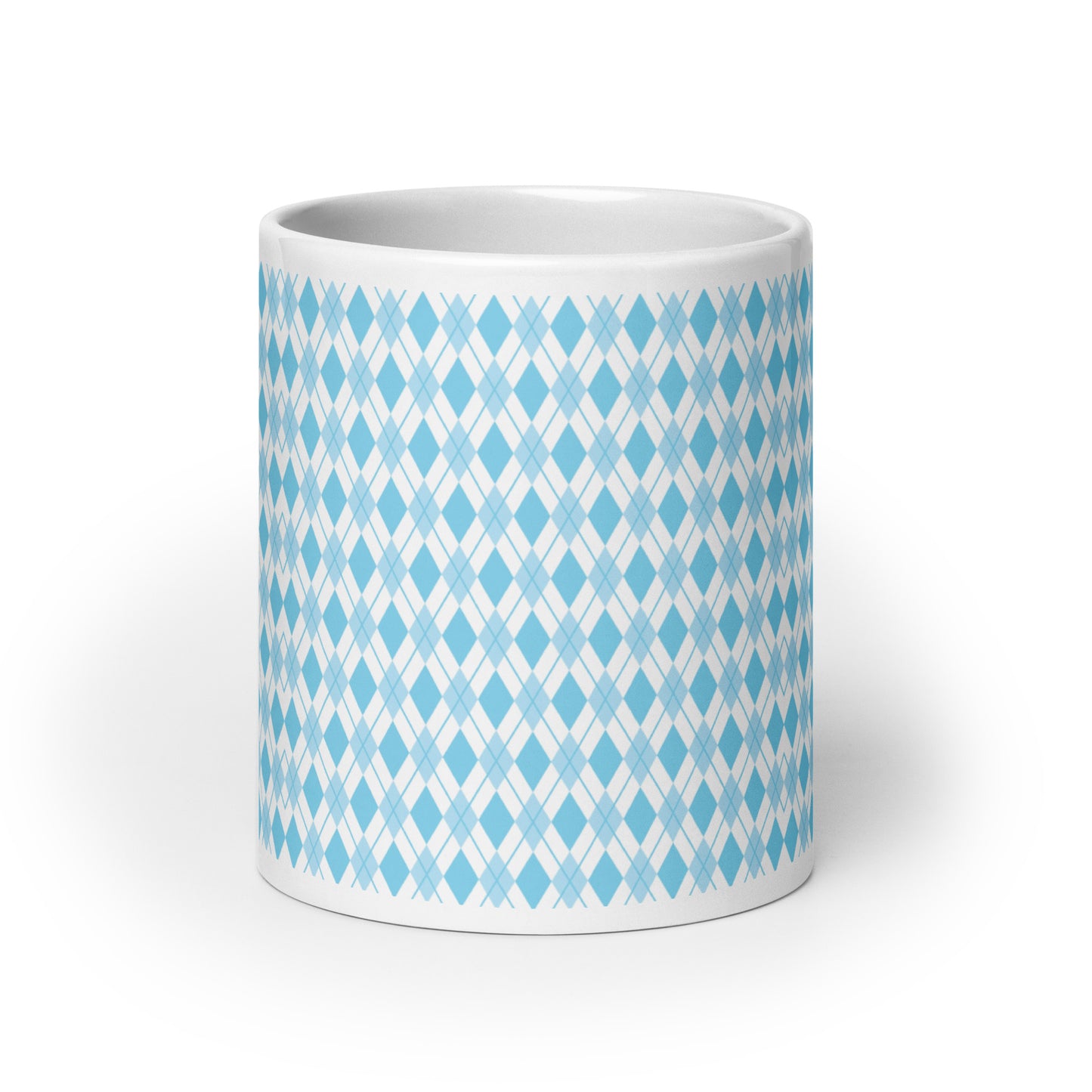 Argyle — Cobalt ceramic coffee mug - 20oz - front