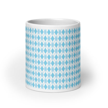 Argyle — Cobalt ceramic coffee mug - 20oz - front