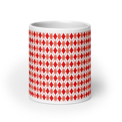 Argyle — Crimson ceramic coffee mug - 20oz - front