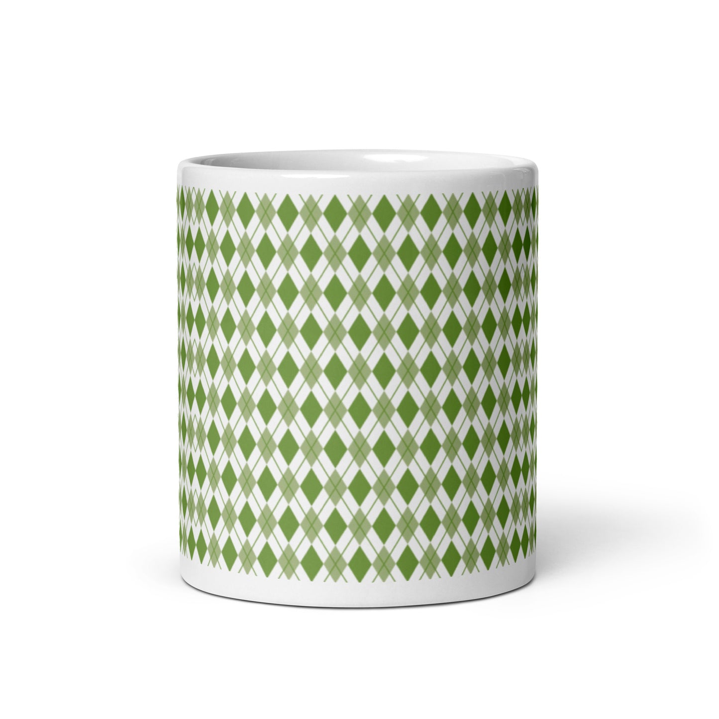 Argyle — Fern ceramic coffee mug - 11oz - front