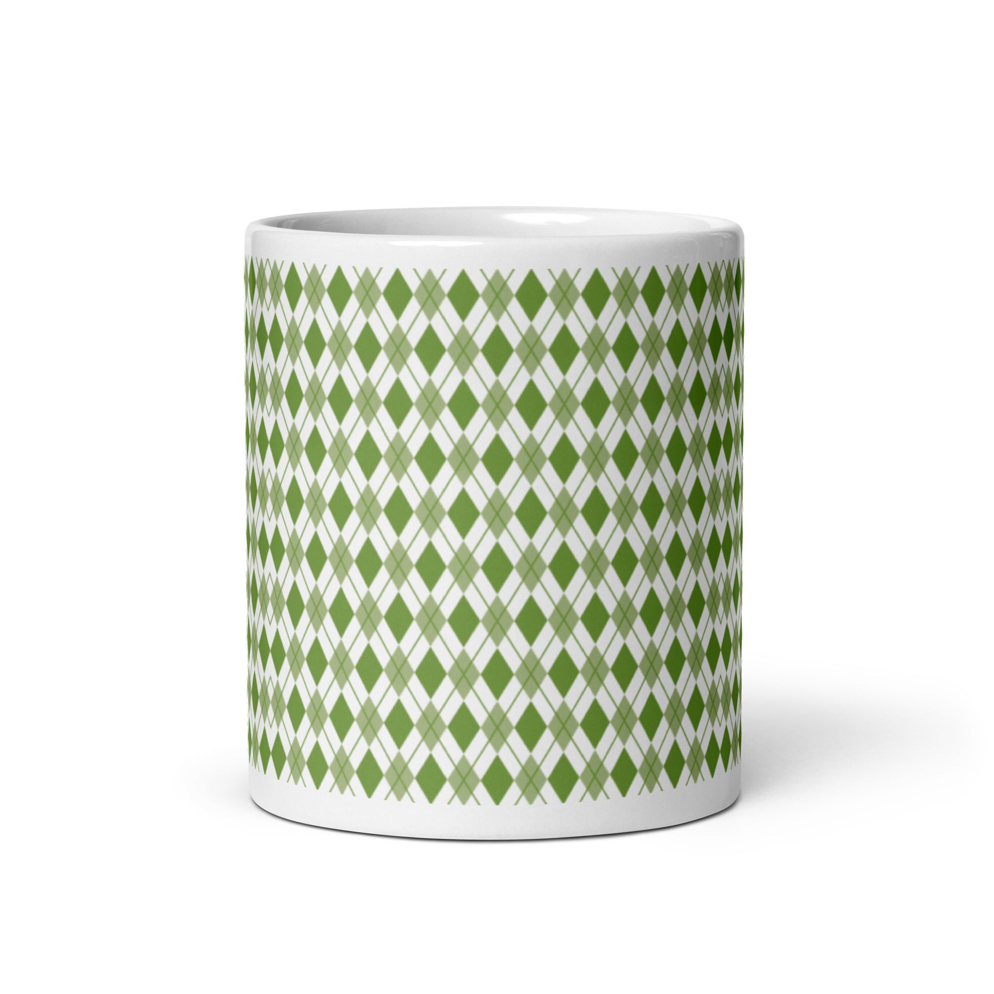 Argyle — Fern ceramic coffee mug - 11oz - front