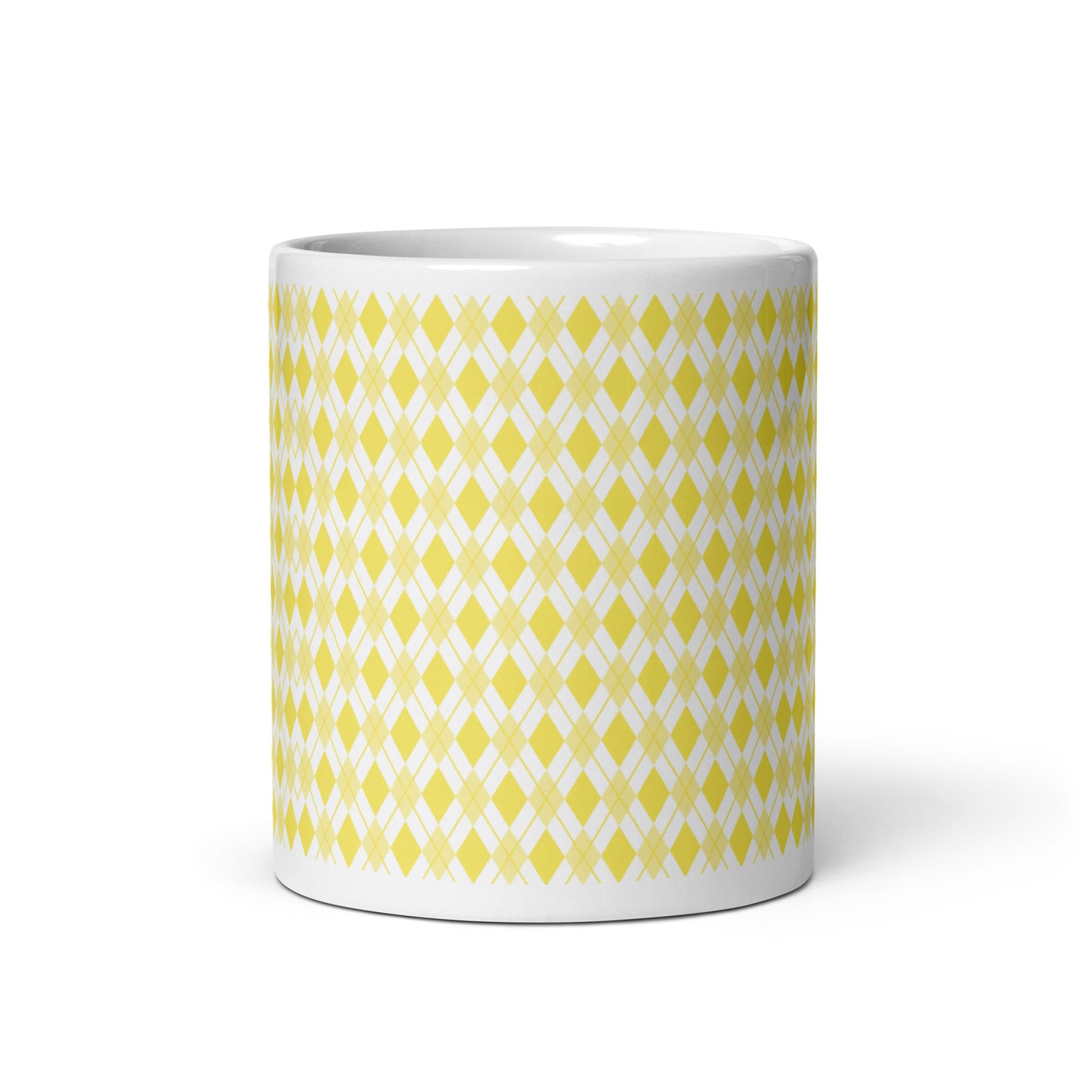 Argyle — Flax ceramic coffee mug - 11oz - front