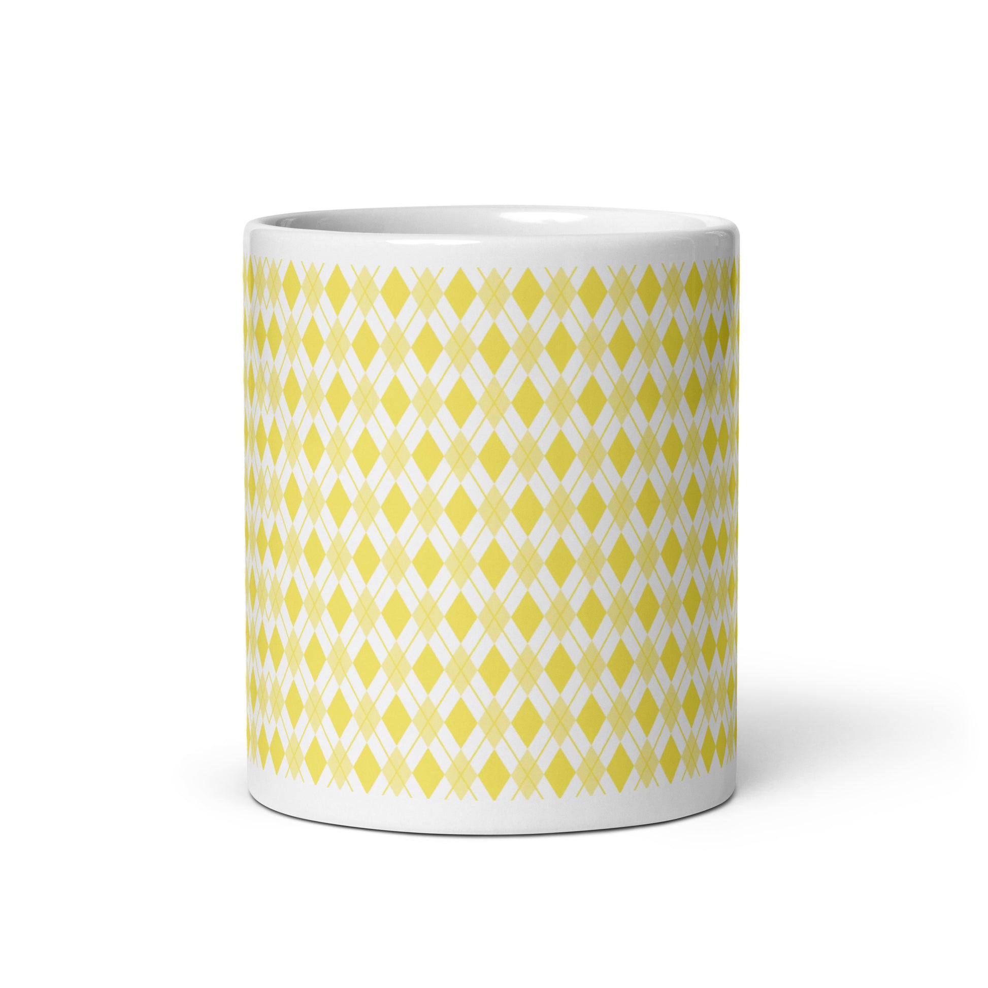 Argyle — Flax ceramic coffee mug - 11oz - front