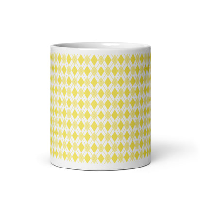 Argyle — Flax ceramic coffee mug - 11oz - front